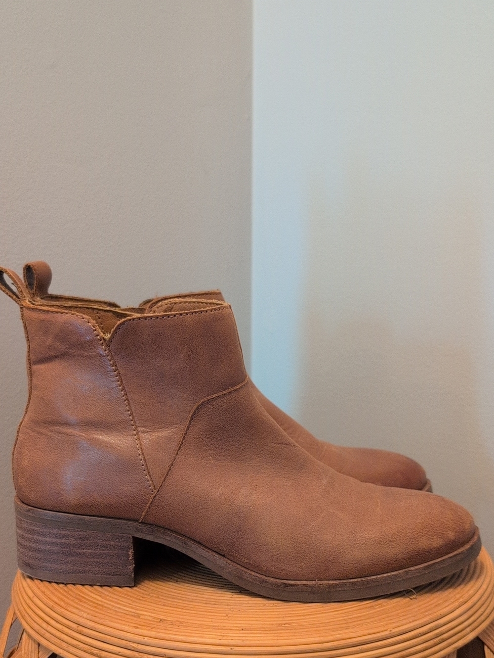 Lucky Brand Brown Leather Ankle Boots - Classic Casual Chelsea Style